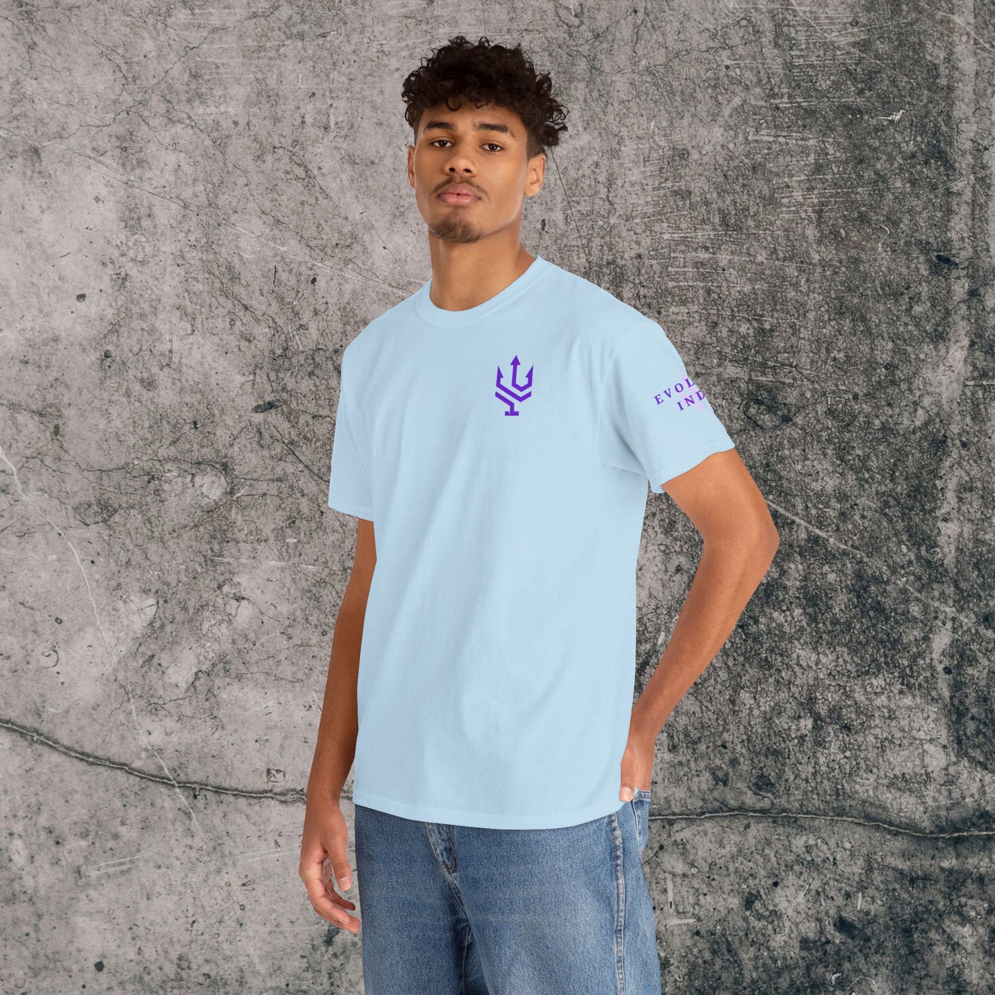 Unisex Heavy Cotton Tee Purple Font - I Elevate!