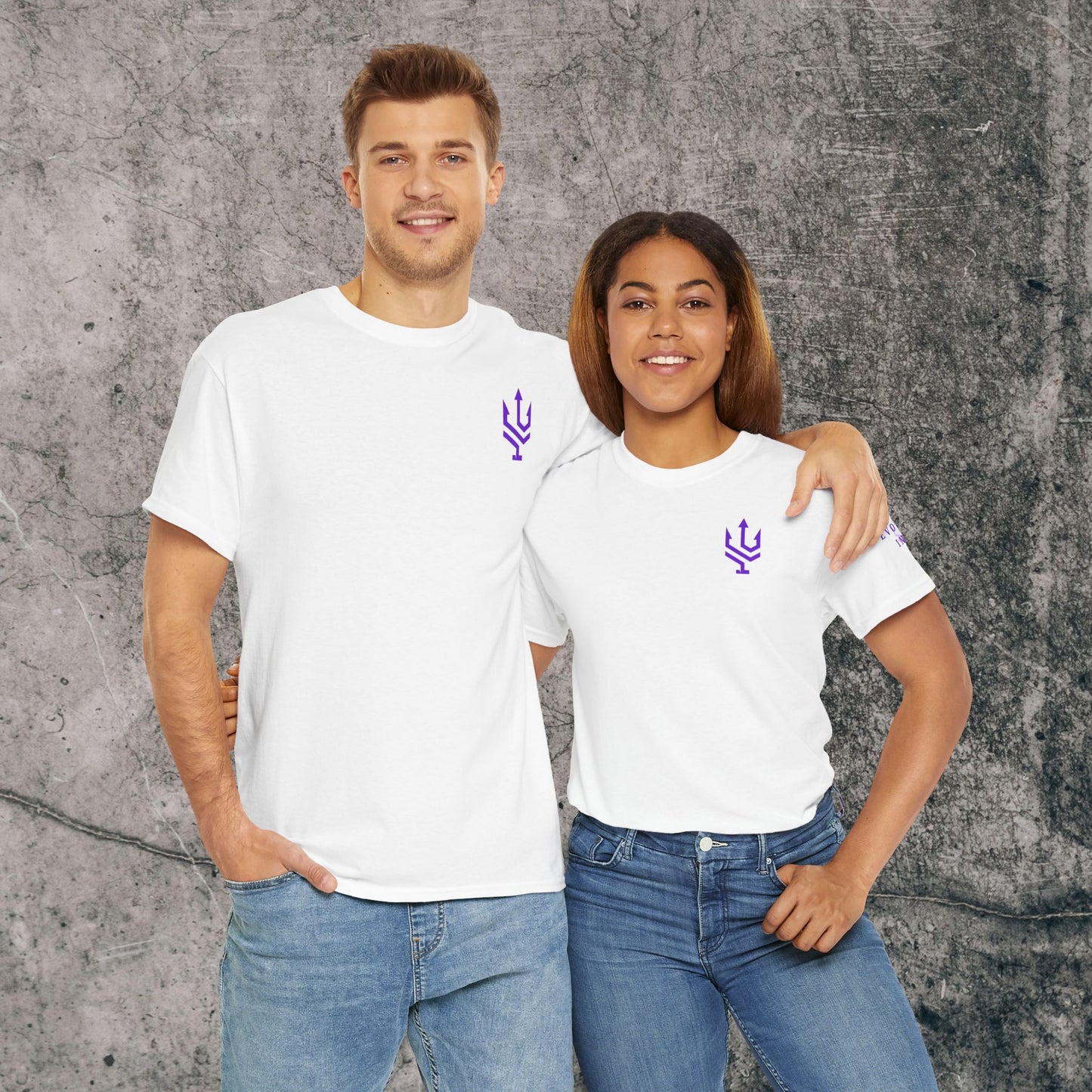 Unisex Heavy Cotton Tee Purple Font - I Elevate!