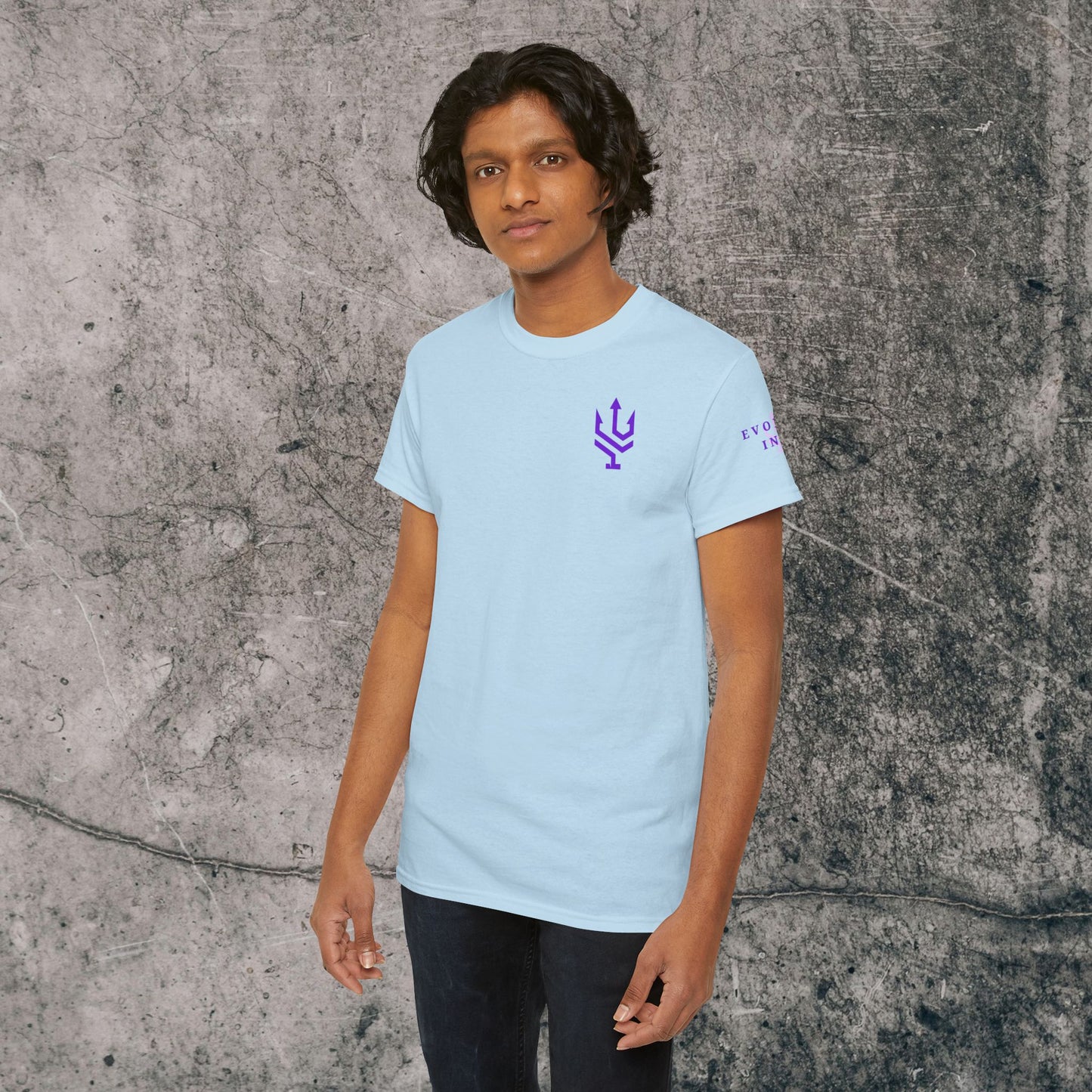 Unisex Heavy Cotton Tee Purple Font - I Elevate!