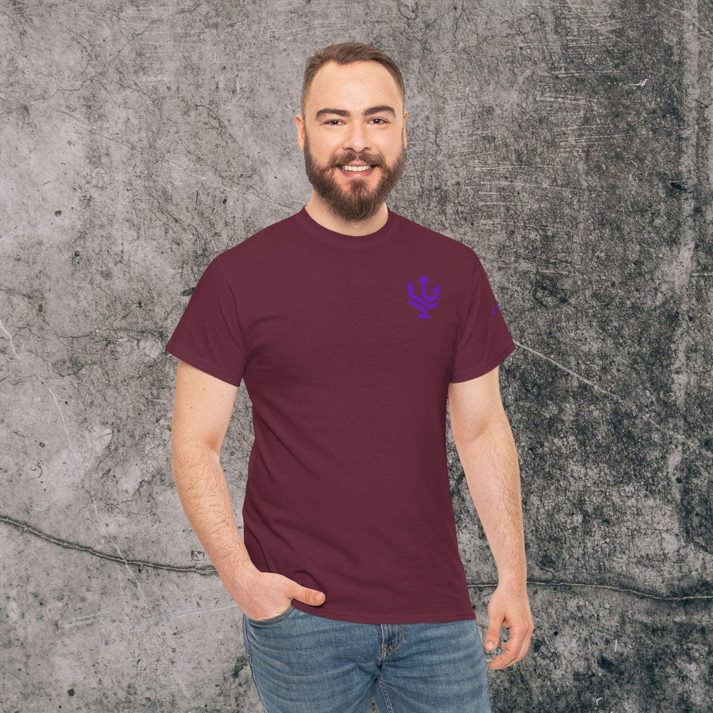 Unisex Heavy Cotton Tee Purple Font - I Elevate!