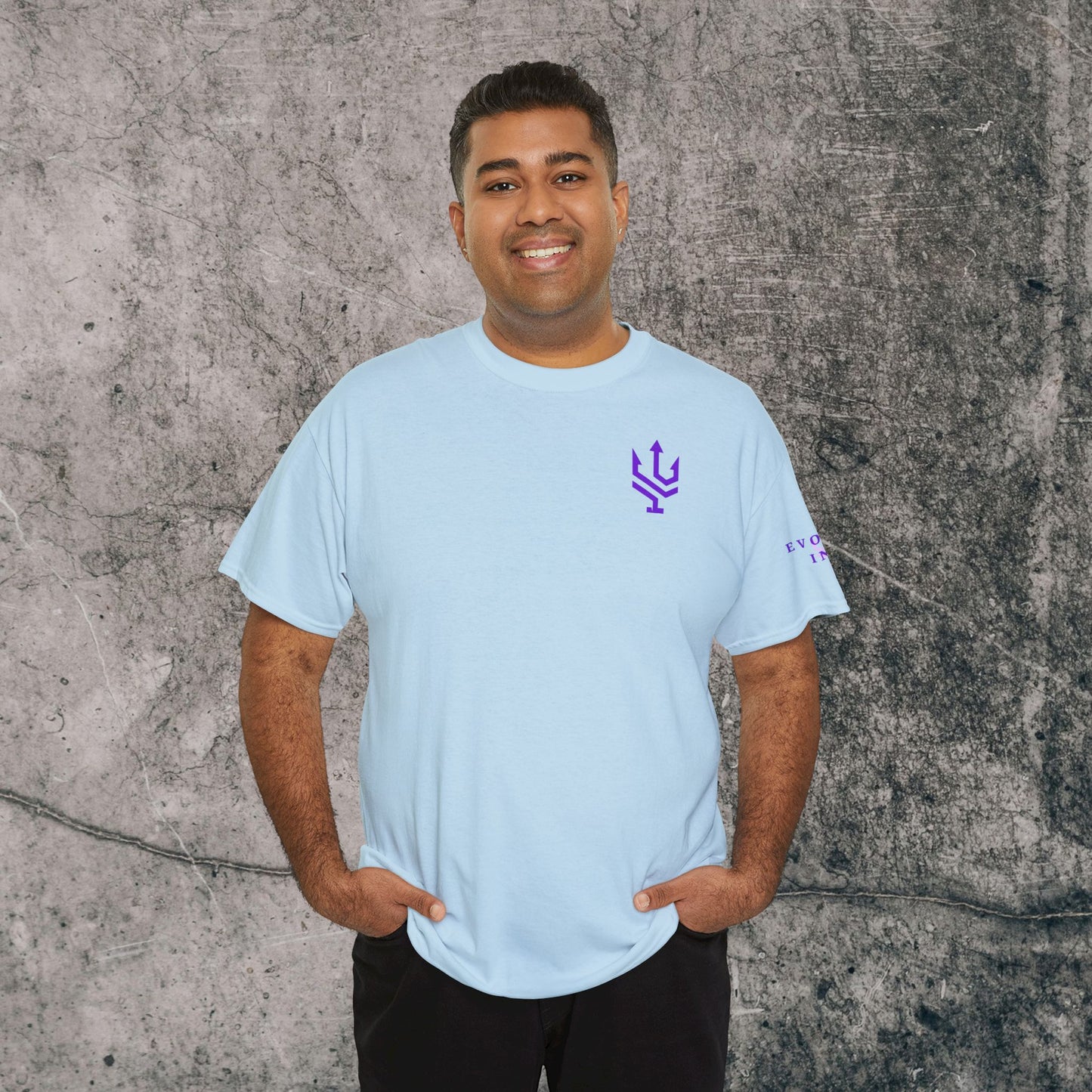 Unisex Heavy Cotton Tee Purple Font - I Elevate!