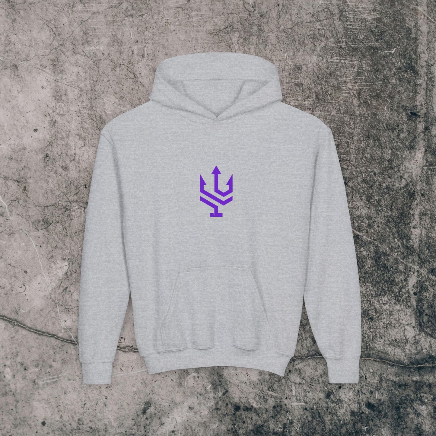 Youth Heavy Blend Hoodie Purple Font - Fearless!
