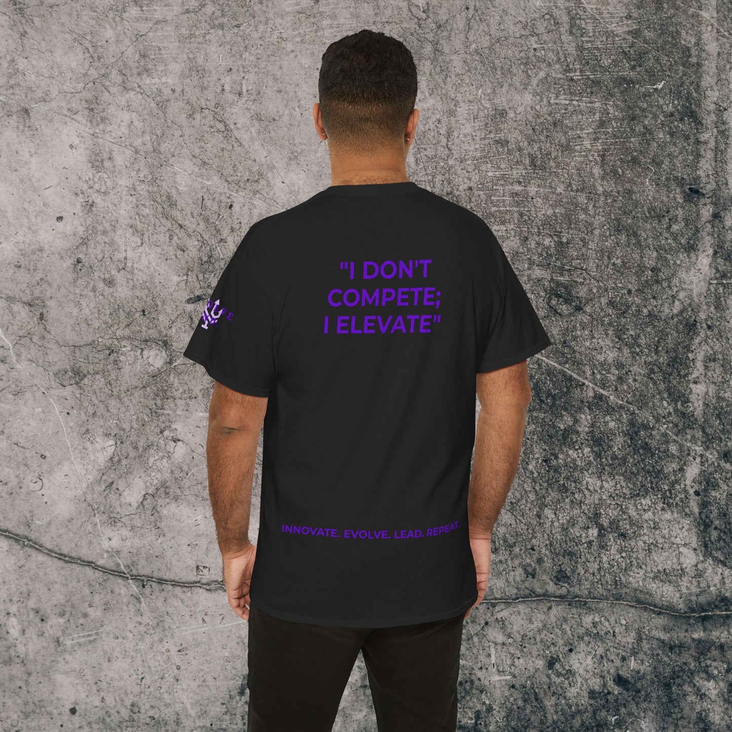Unisex Heavy Cotton Tee Purple Font - I Elevate!
