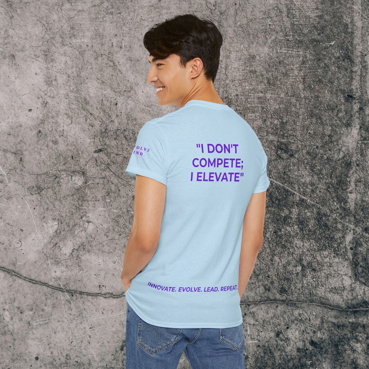 Unisex Heavy Cotton Tee Purple Font - I Elevate!