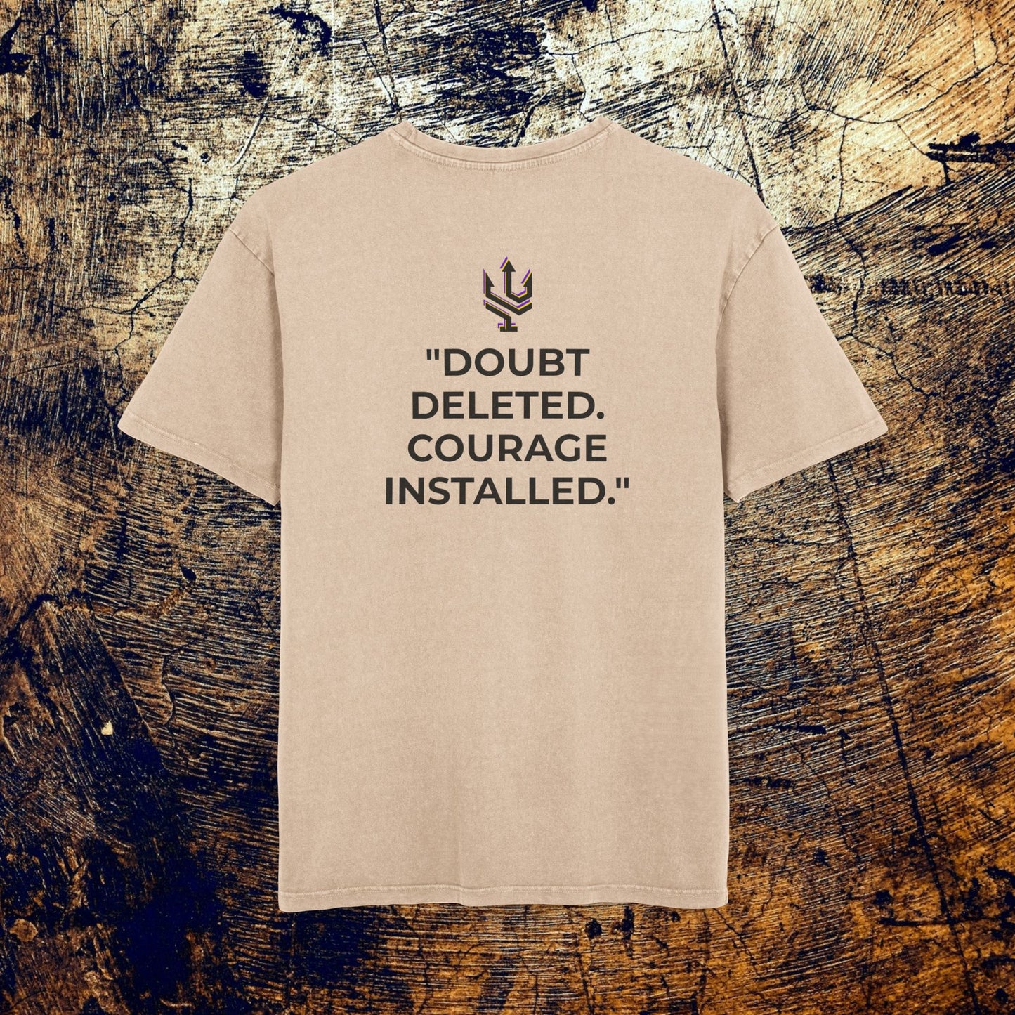 Exclusive Acid Washed Heavy Oversize Tee - Courage!