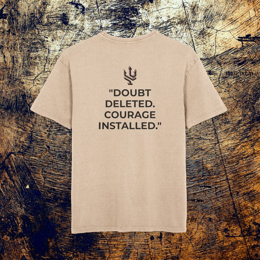 Exclusive Acid Washed Heavy Oversize Tee - Courage!