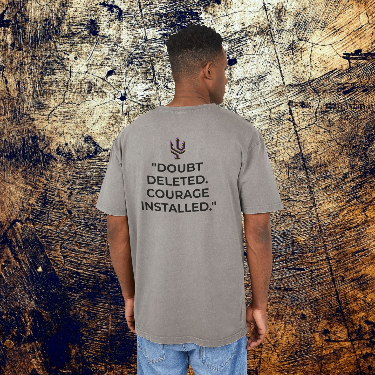 Exclusive Acid Washed Heavy Oversize Tee - Courage!