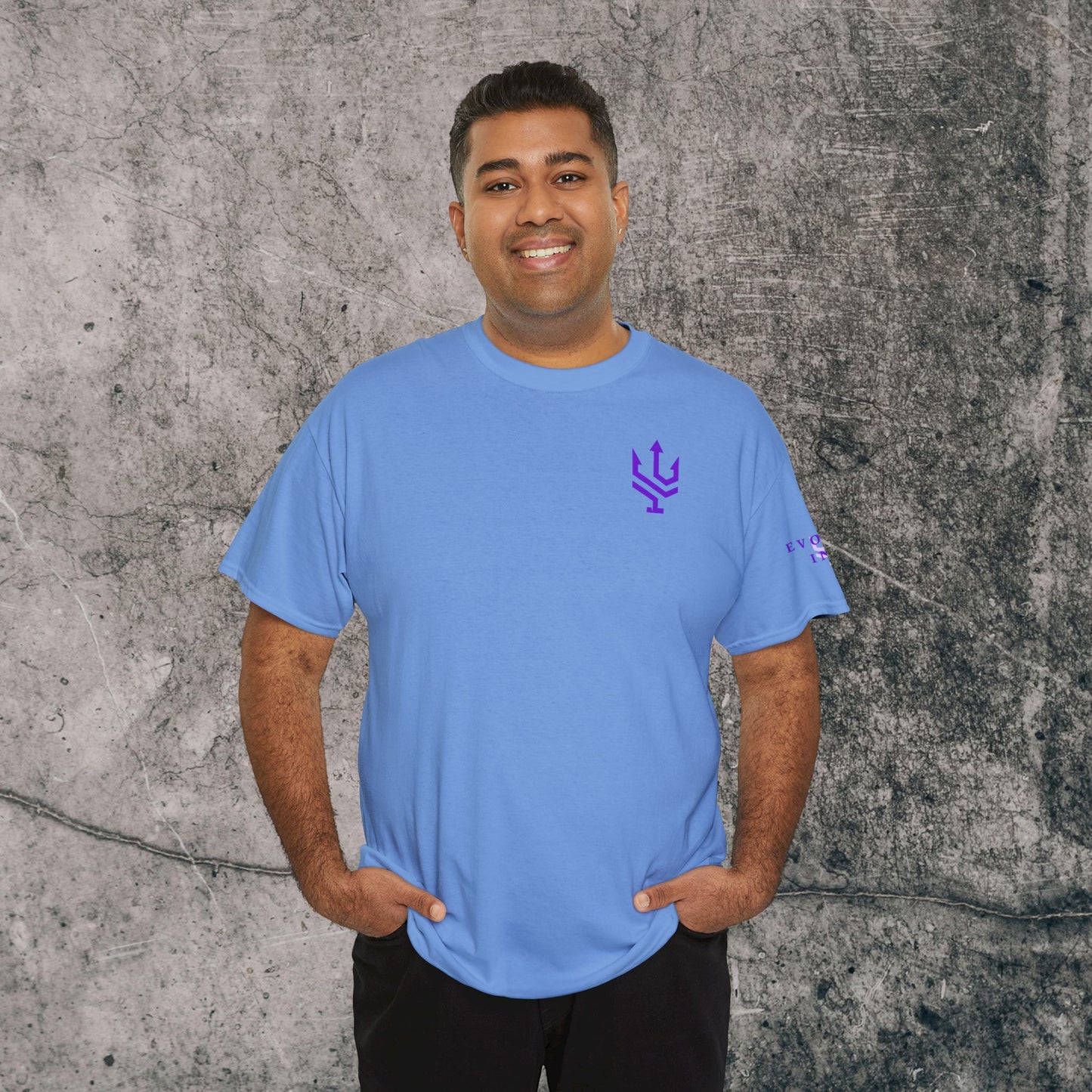 Unisex Heavy Cotton Tee Purple Font - I Elevate!