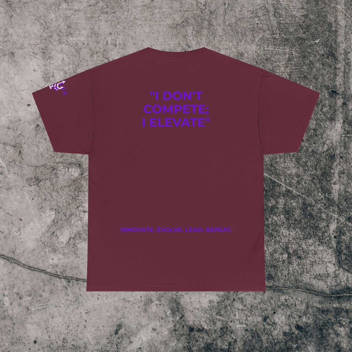 Unisex Heavy Cotton Tee Purple Font - I Elevate!