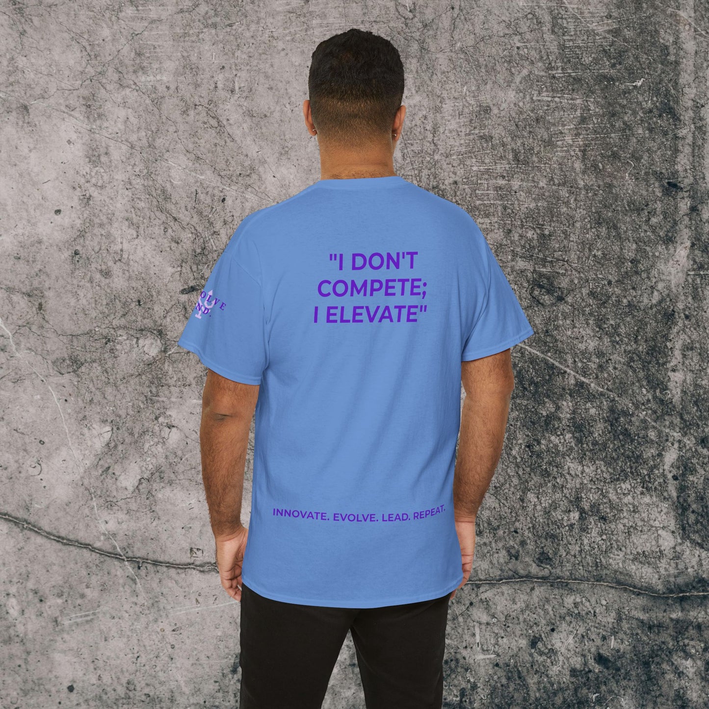 Unisex Heavy Cotton Tee Purple Font - I Elevate!