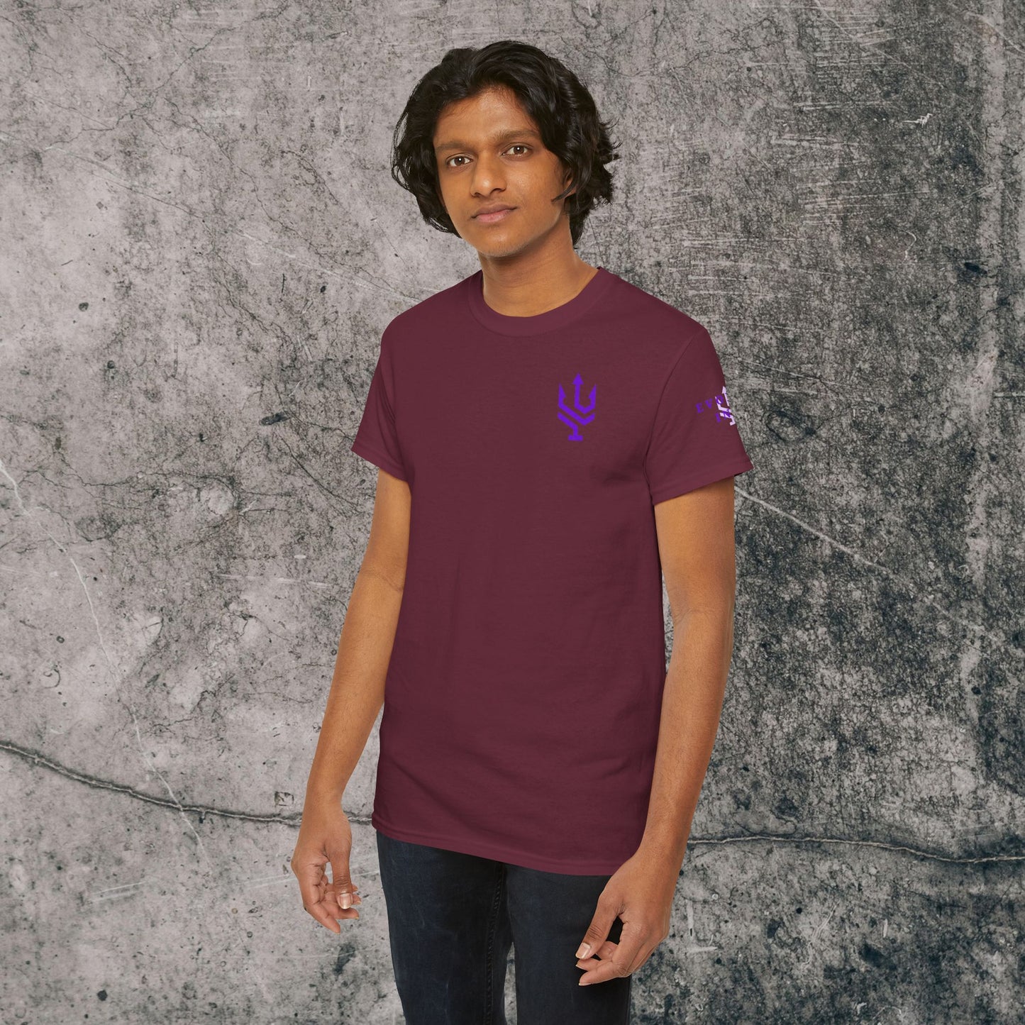 Unisex Heavy Cotton Tee Purple Font - I Elevate!