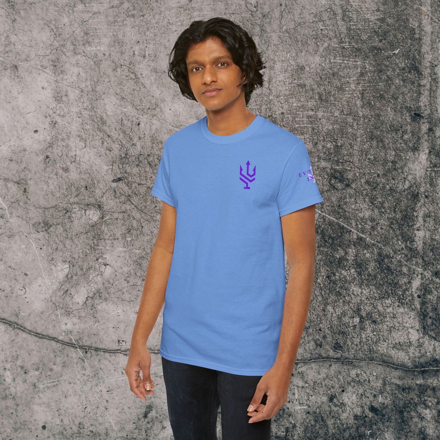 Unisex Heavy Cotton Tee Purple Font - I Elevate!