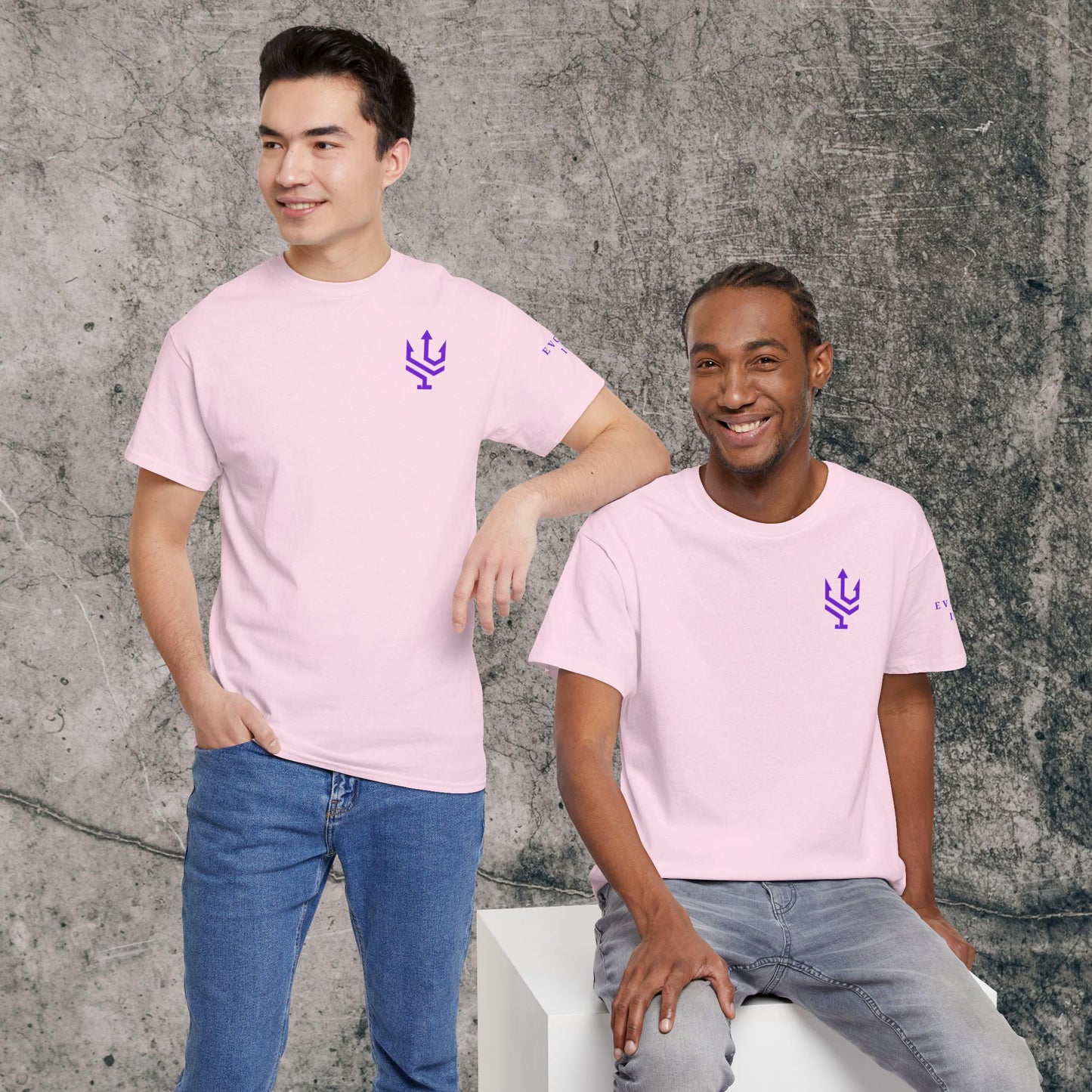 Unisex Heavy Cotton Tee Purple Font - I Elevate!