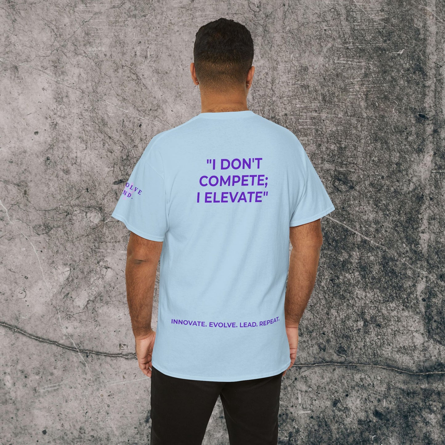 Unisex Heavy Cotton Tee Purple Font - I Elevate!