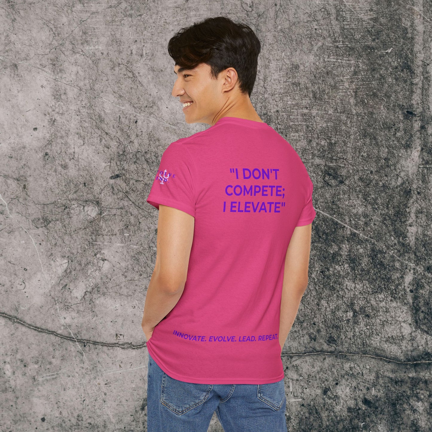 Unisex Heavy Cotton Tee Purple Font - I Elevate!