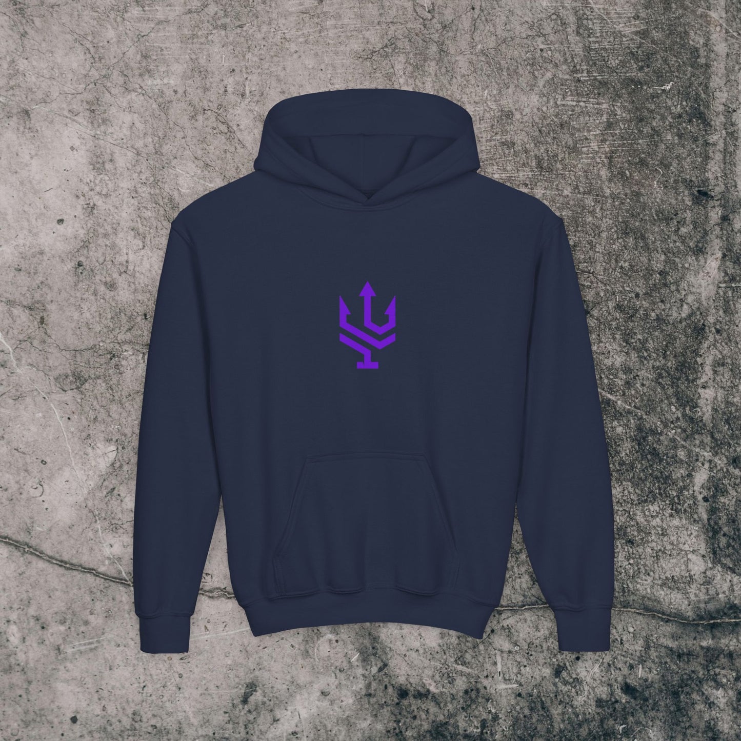 Youth Heavy Blend Hoodie Purple Font - Fearless!