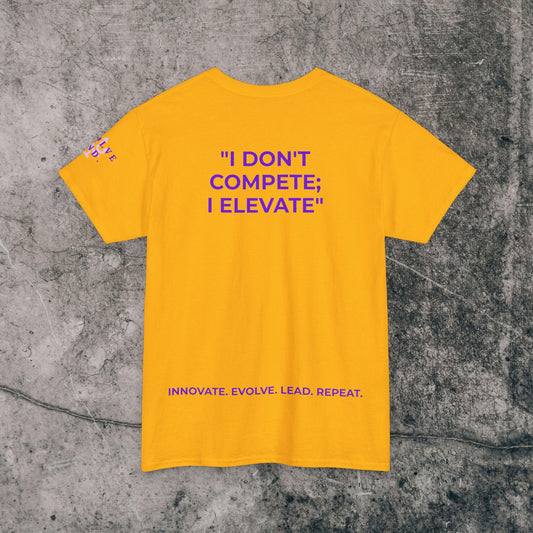 Unisex Heavy Cotton Tee Purple Font - I Elevate!