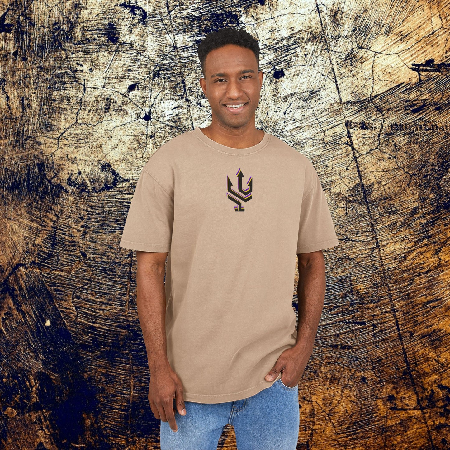 Exclusive Acid Washed Heavy Oversize Tee - Courage!