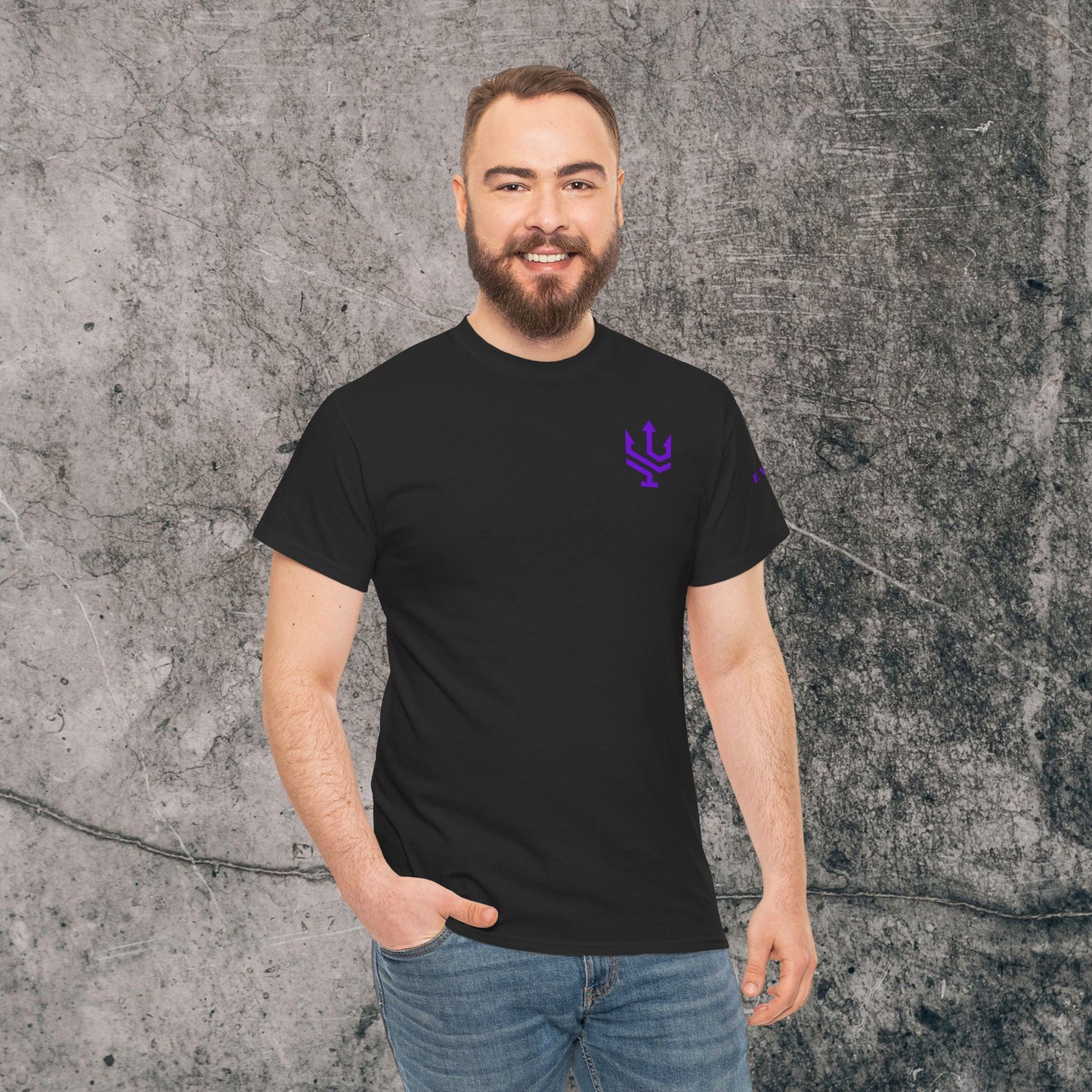 Unisex Heavy Cotton Tee Purple Font - I Elevate!
