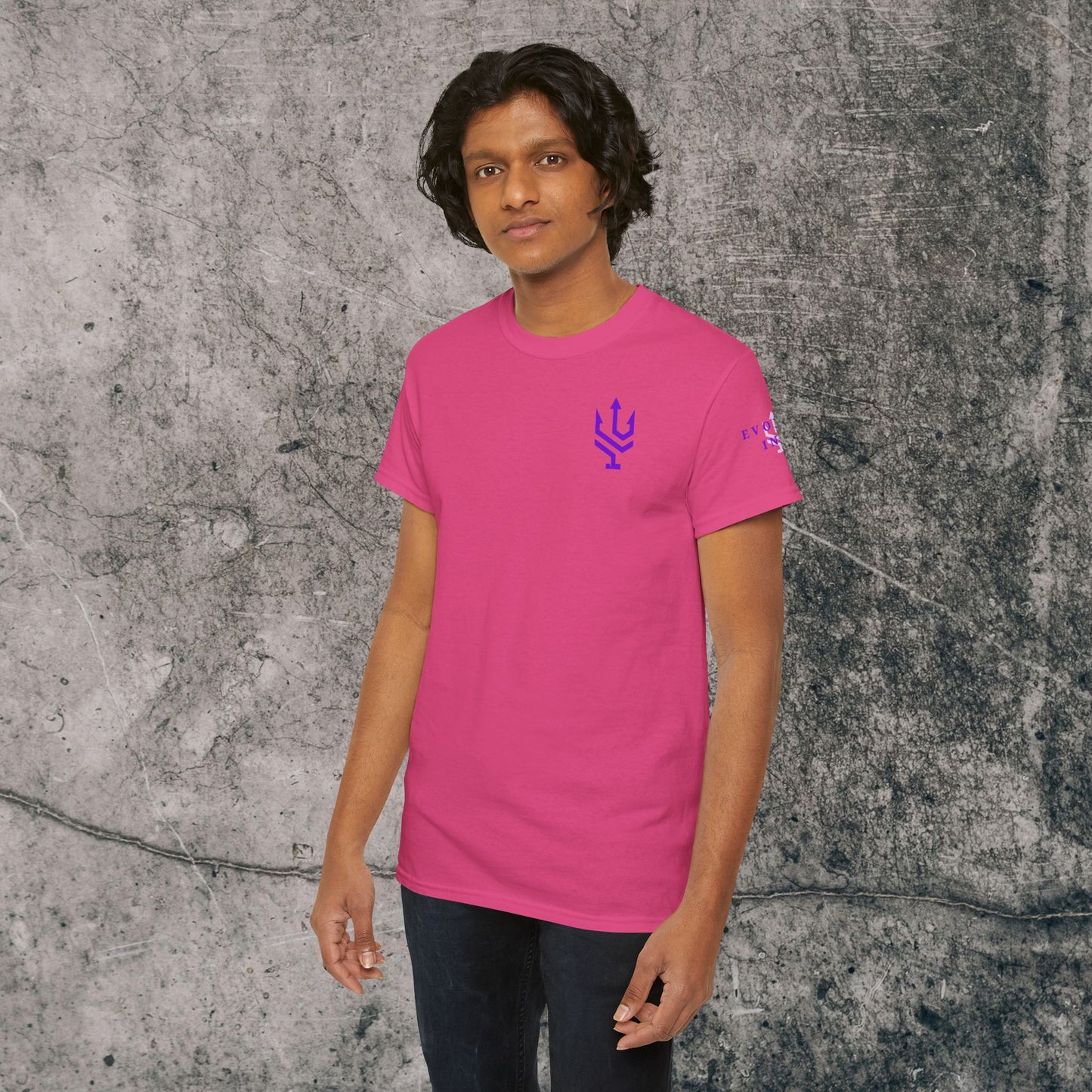 Unisex Heavy Cotton Tee Purple Font - I Elevate!