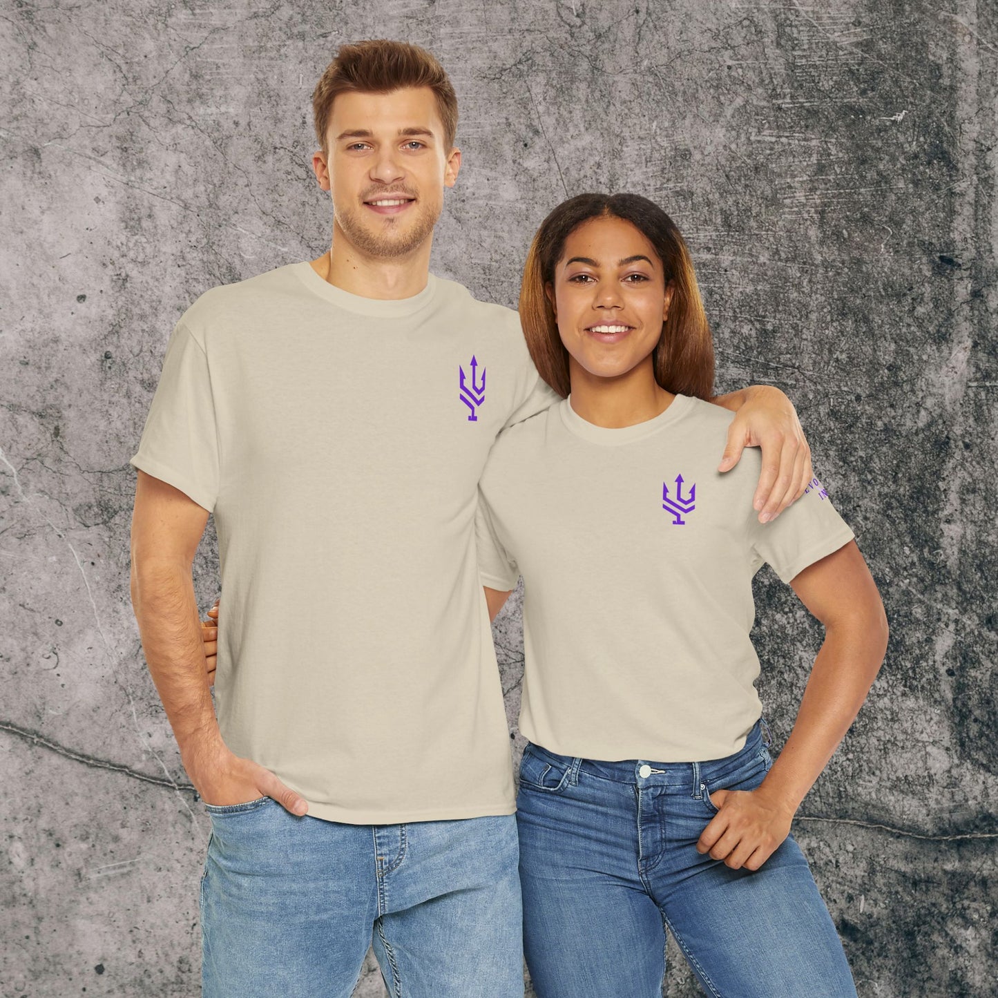 Unisex Heavy Cotton Tee Purple Font - I Elevate!