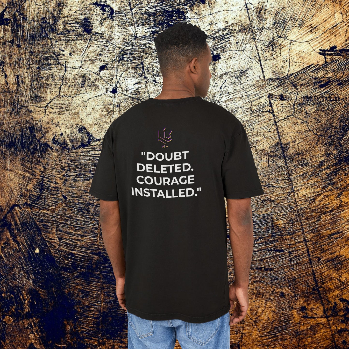 Exclusive Acid Washed Heavy Oversize Tee - Courage!