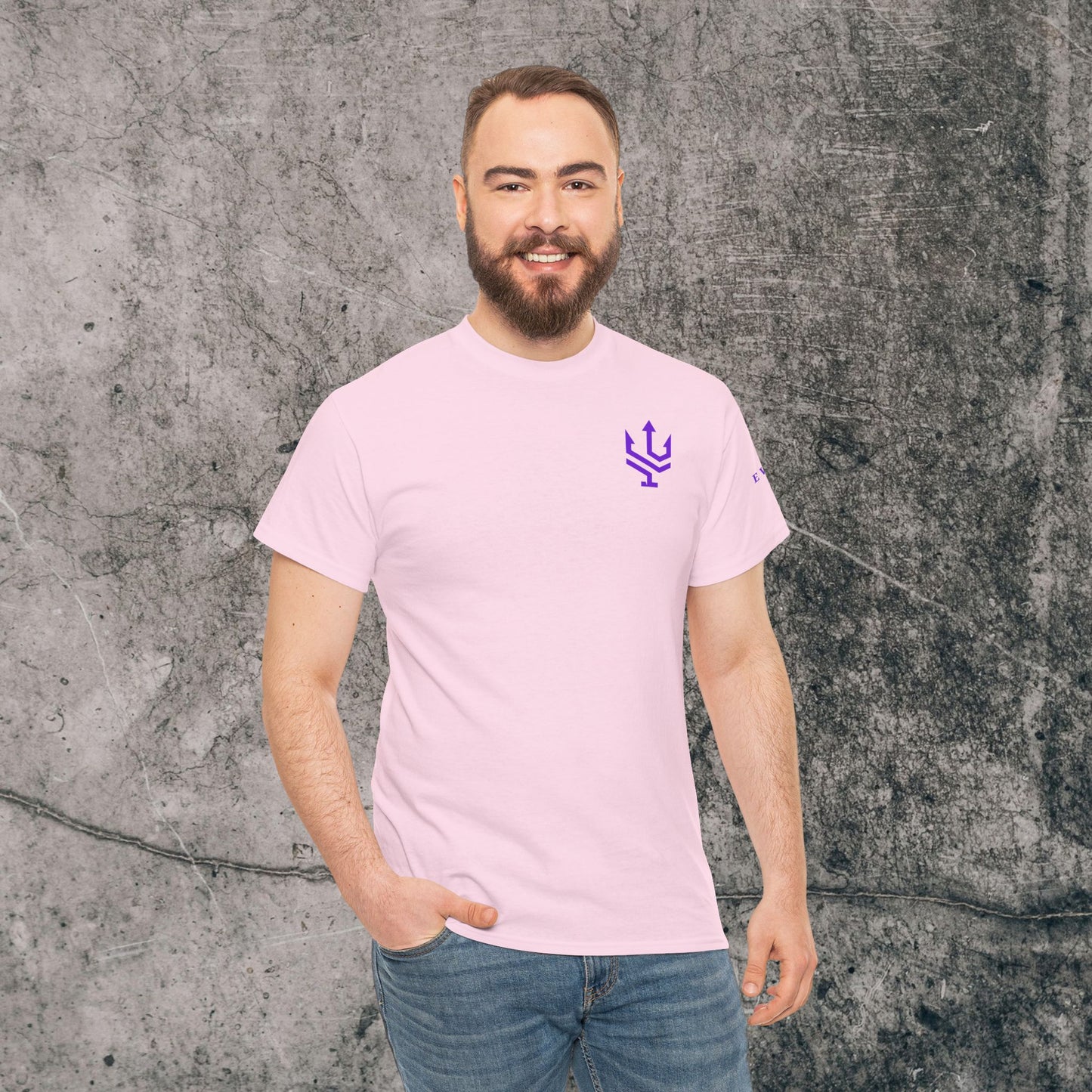 Unisex Heavy Cotton Tee Purple Font - I Elevate!