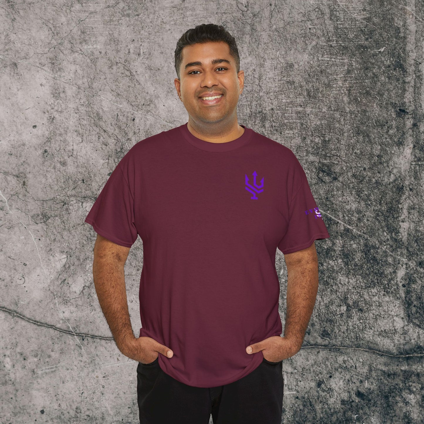 Unisex Heavy Cotton Tee Purple Font - I Elevate!