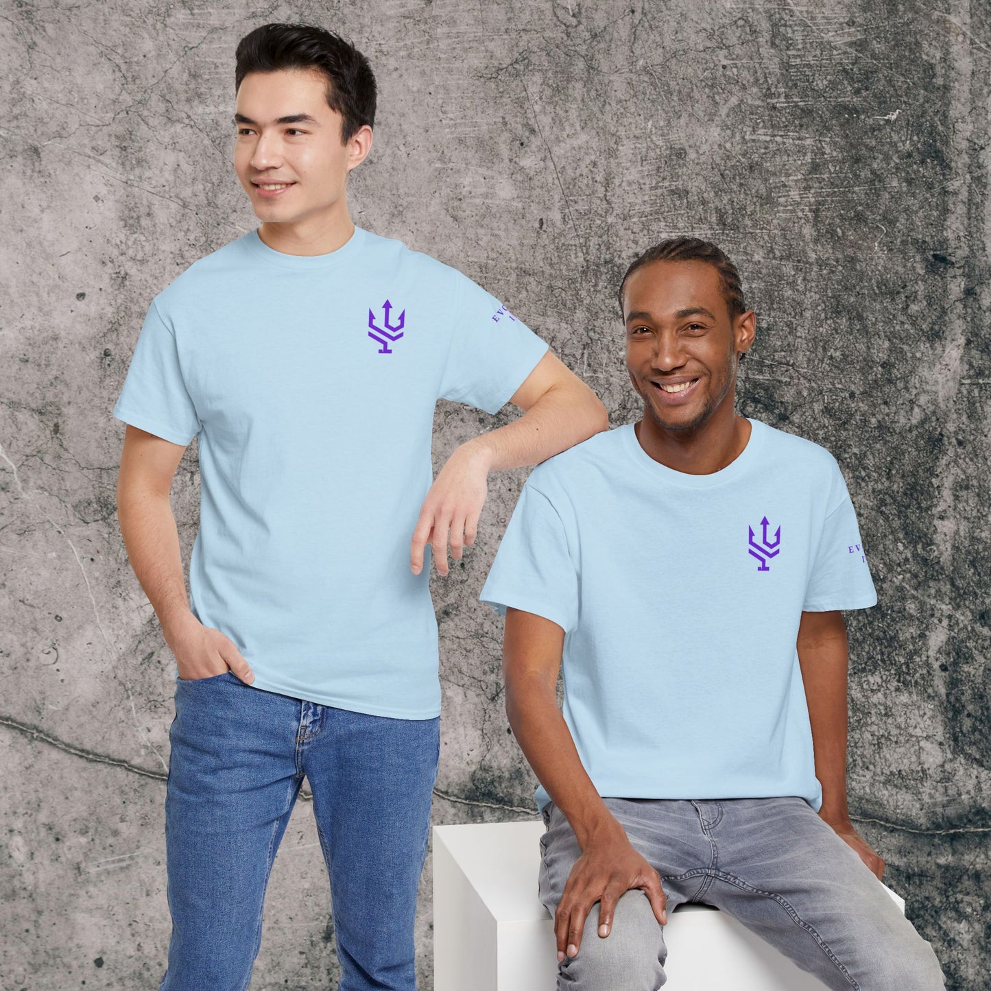 Unisex Heavy Cotton Tee Purple Font - I Elevate!