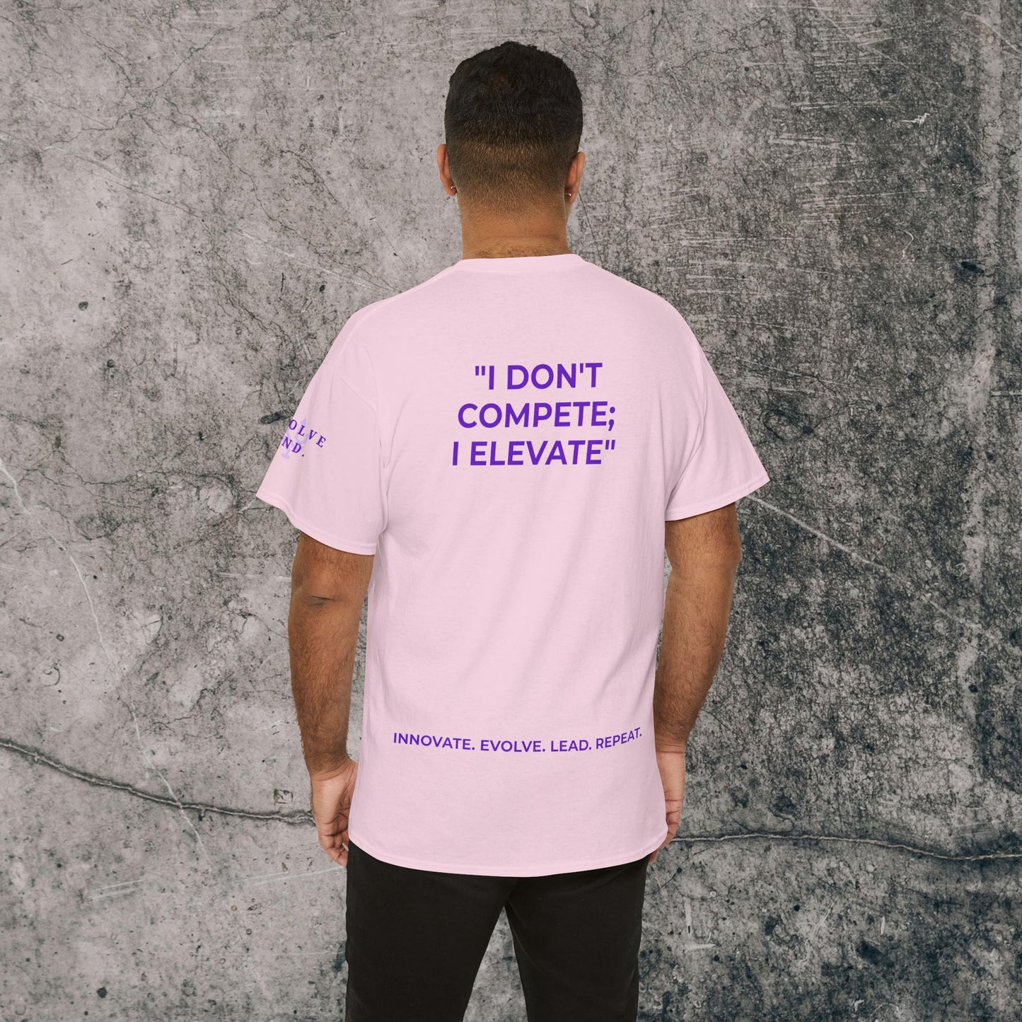 Unisex Heavy Cotton Tee Purple Font - I Elevate!