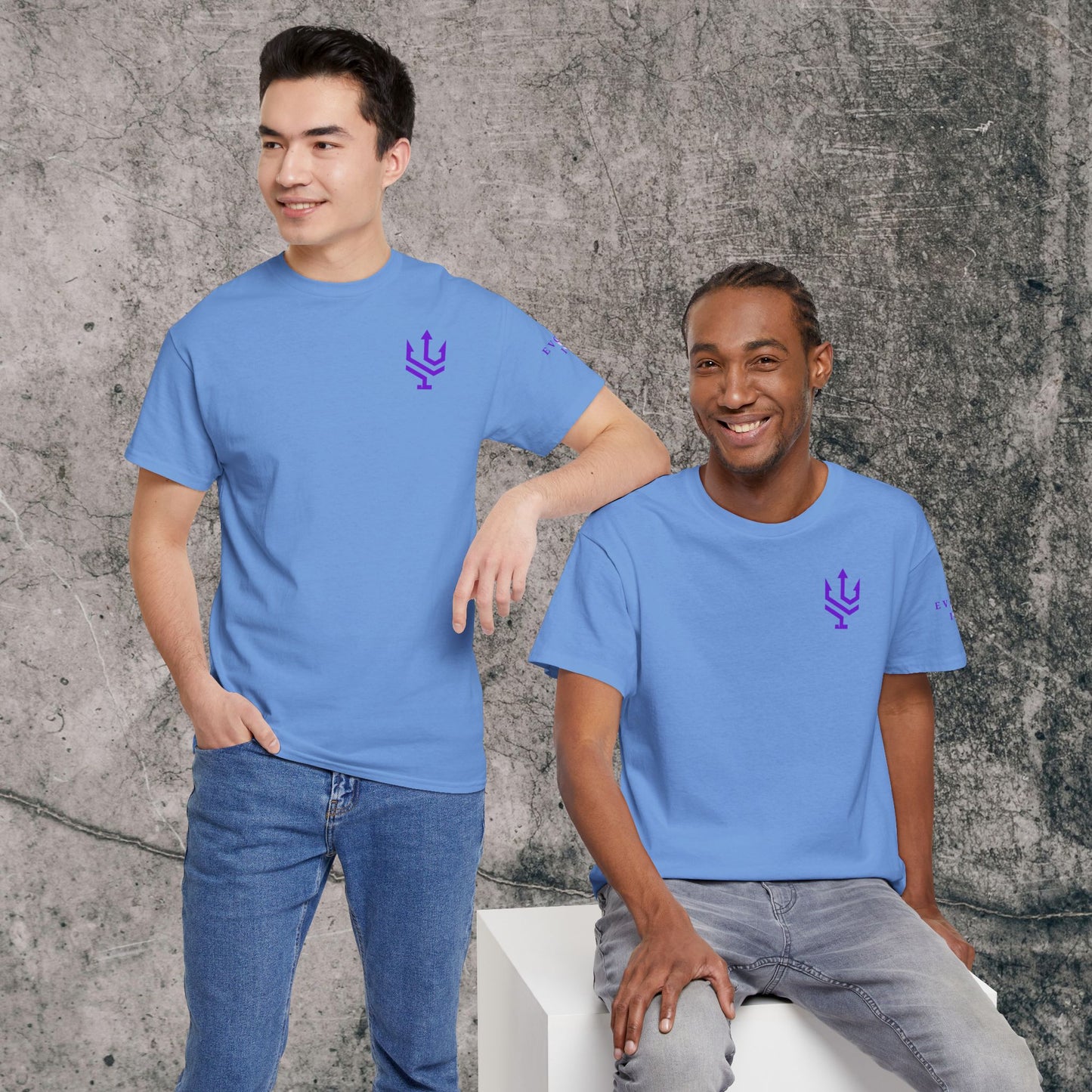Unisex Heavy Cotton Tee Purple Font - I Elevate!