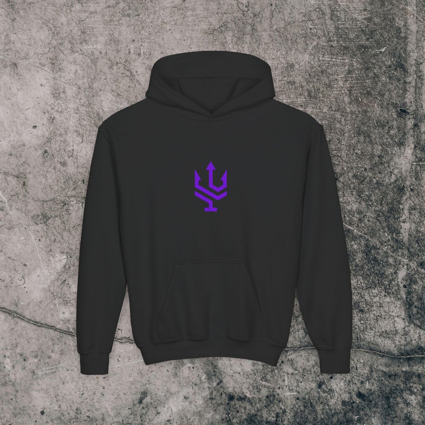 Youth Heavy Blend Hoodie Purple Font - Fearless!