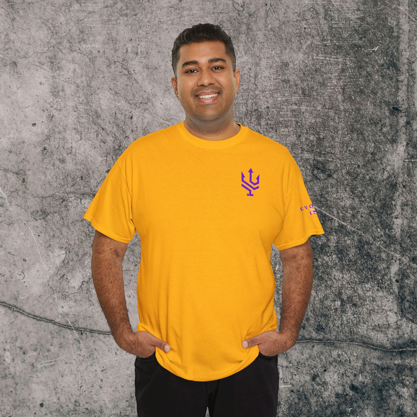 Unisex Heavy Cotton Tee Purple Font - I Elevate!