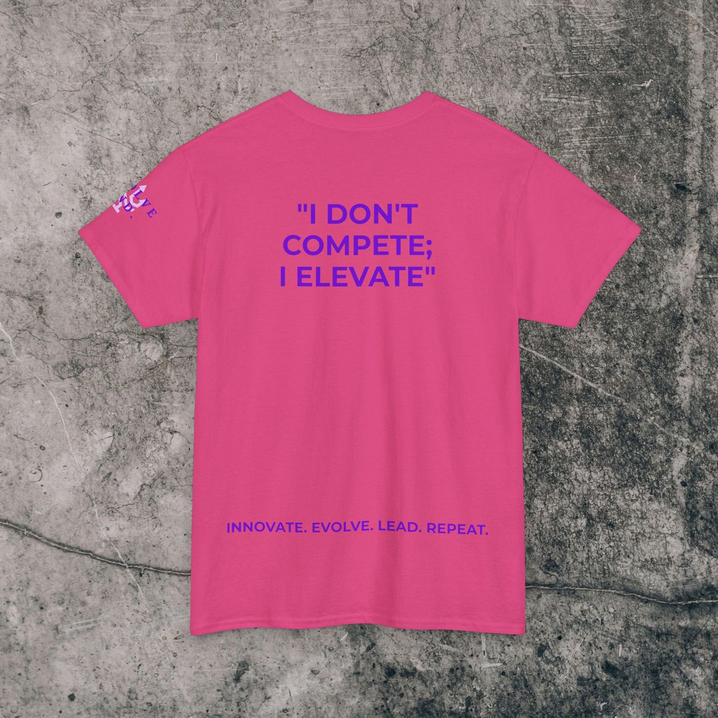 Unisex Heavy Cotton Tee Purple Font - I Elevate!