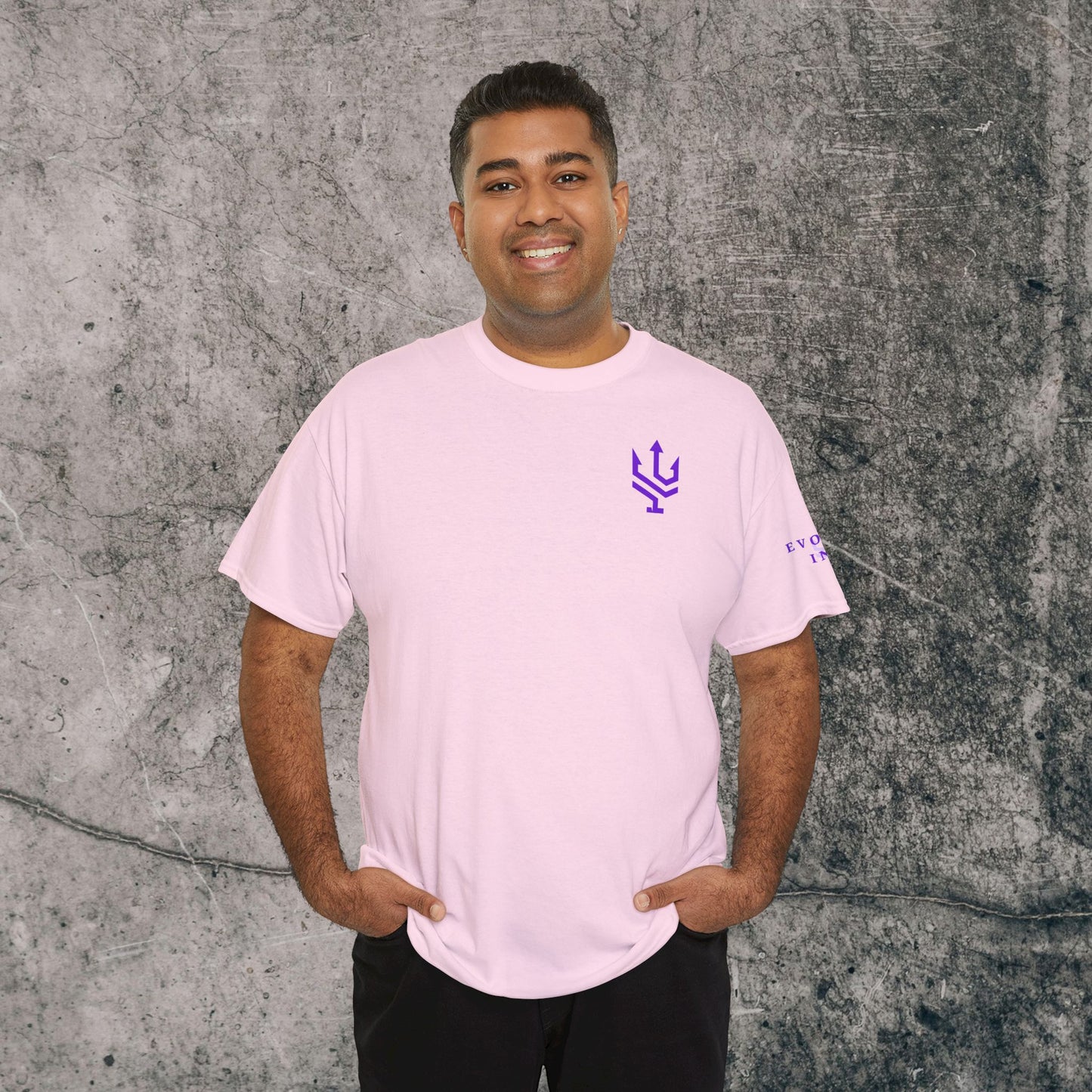 Unisex Heavy Cotton Tee Purple Font - I Elevate!