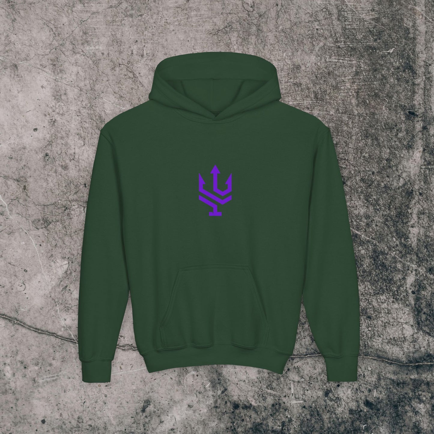 Youth Heavy Blend Hoodie Purple Font - Fearless!