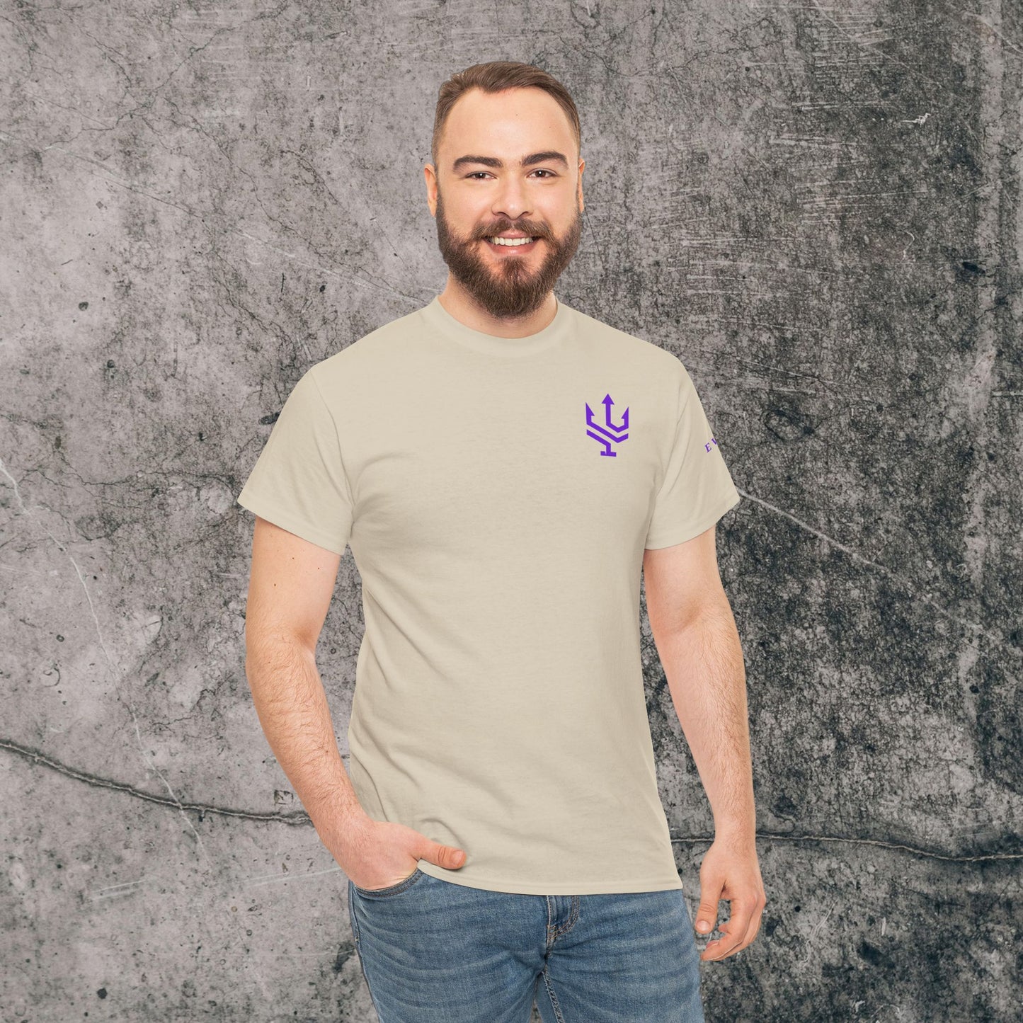 Unisex Heavy Cotton Tee Purple Font - I Elevate!
