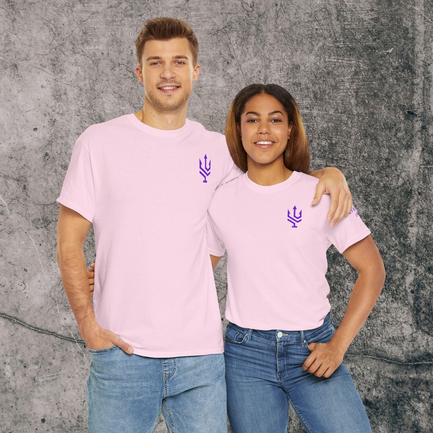 Unisex Heavy Cotton Tee Purple Font - I Elevate!