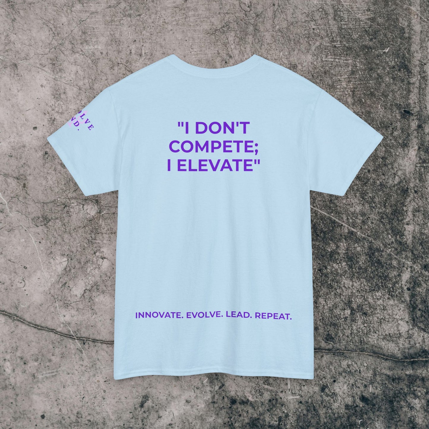 Unisex Heavy Cotton Tee Purple Font - I Elevate!