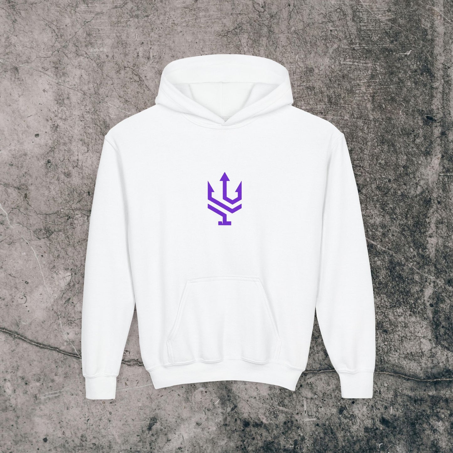 Youth Heavy Blend Hoodie Purple Font - Fearless!