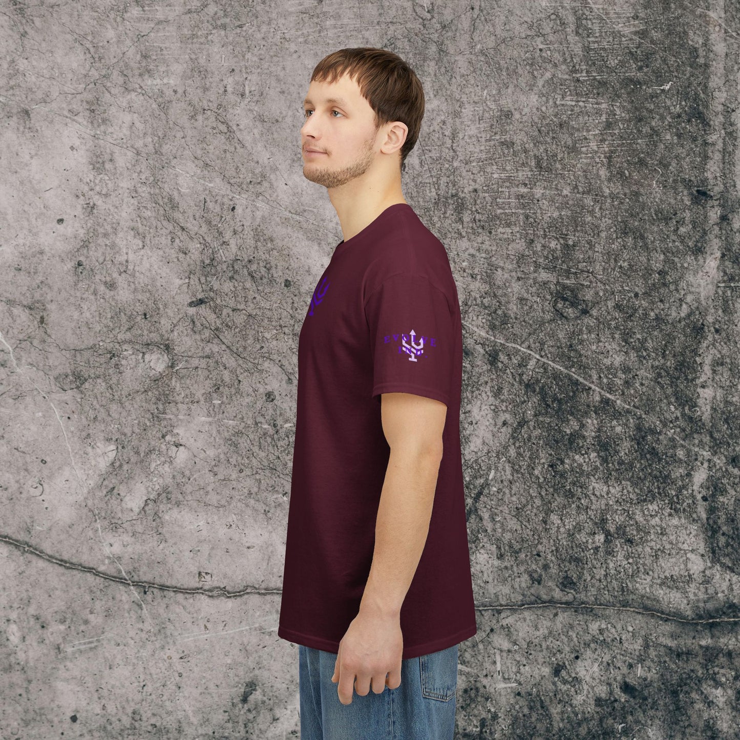 Unisex Heavy Cotton Tee Purple Font - I Elevate!
