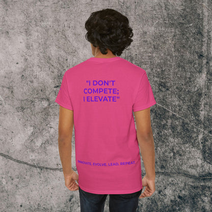 Unisex Heavy Cotton Tee Purple Font - I Elevate!