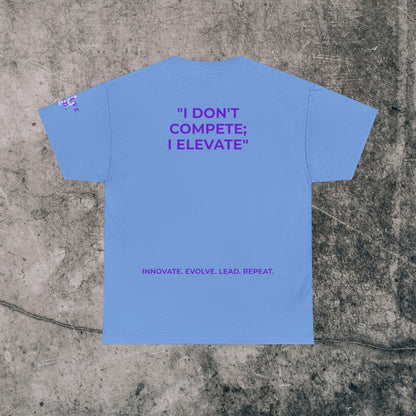 Unisex Heavy Cotton Tee Purple Font - I Elevate!