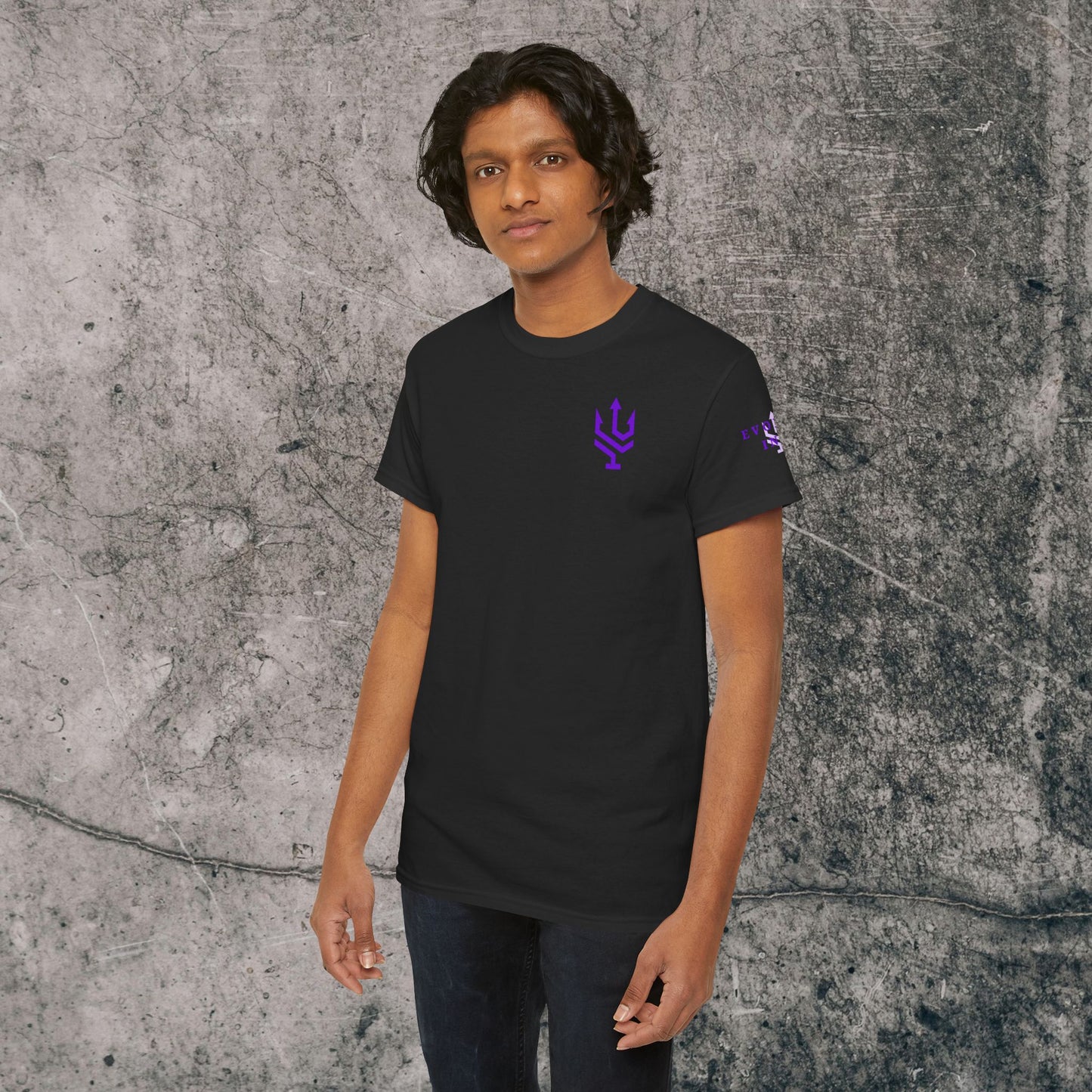 Unisex Heavy Cotton Tee Purple Font - I Elevate!