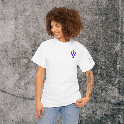 Unisex Heavy Cotton Tee Purple Font - I Elevate!