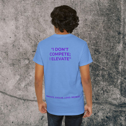 Unisex Heavy Cotton Tee Purple Font - I Elevate!