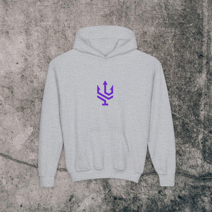Youth Heavy Blend Hoodie Purple Font - Fearless!