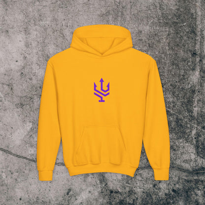 Youth Heavy Blend Hoodie Purple Font - Fearless!