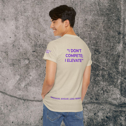 Unisex Heavy Cotton Tee Purple Font - I Elevate!