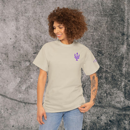 Unisex Heavy Cotton Tee Purple Font - I Elevate!